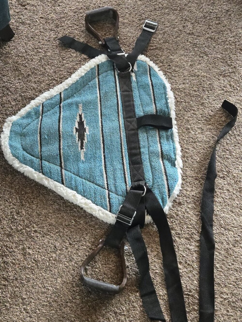 BareBack Horse Riding Fleece Pad w/Girth & Stirrups western